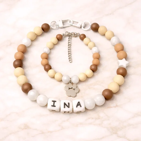 Duo Soft -  Collier personnalisé chien & chat avec bracelet
