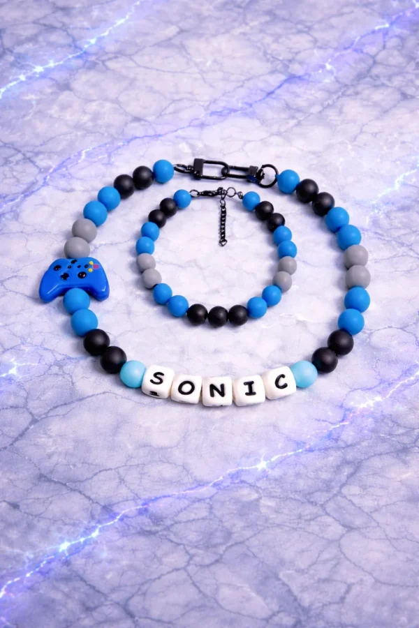 Duo Gaming - Collier personnalisé chien & chat avec bracelet